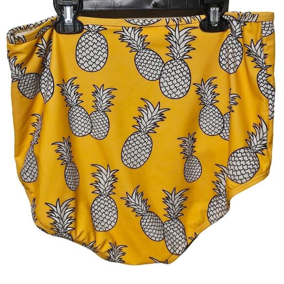 GABIFRESH x Swimsuits For All Pineapple‎ Bikini Bottom Yellow White High Waisted - Picture 4 of 7